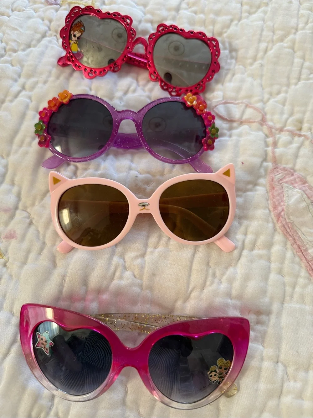 Kids Pink Sequin Handbag and Sunglasses Set
